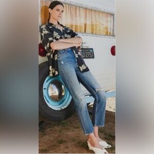 MOTHER Superior The High Waisted Rider Ankle in Far Beyond The Sky